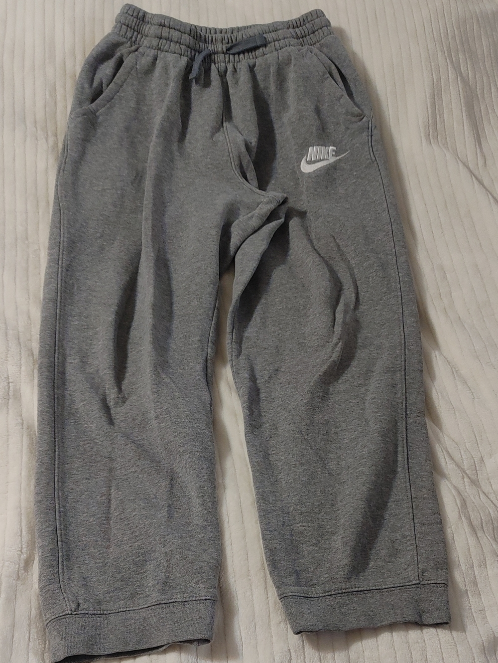 Nike Kids Gray Joggers with White Swoosh Girls XL